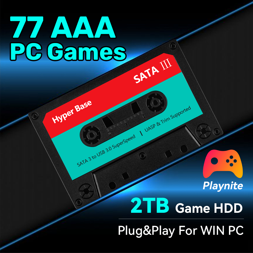 Retro Gaming Hard Drive - 2TB Game Hard Drive With 77