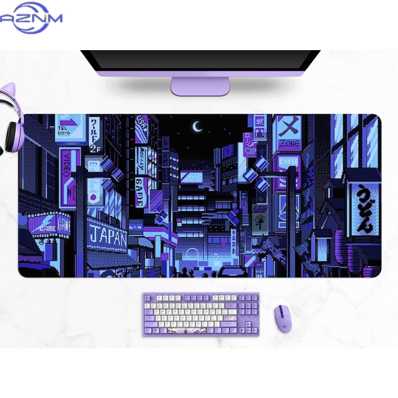 Retro Gaming Tokyo - Tokyo Street Desk Mat Retro Vaporwave