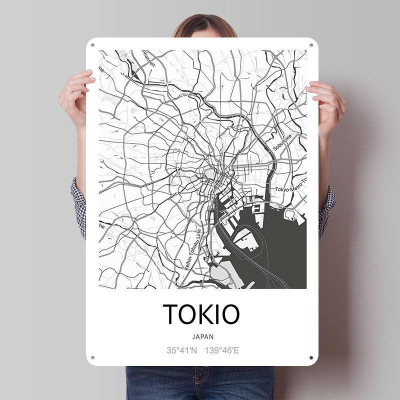 Tokyo City Map Printed Poster  - đánh giá và giá Retro Gaming Tokyo